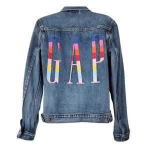 GAP 1969 Gap For Good Embroidered Denim Blue Jean Jacket - Women's Size M